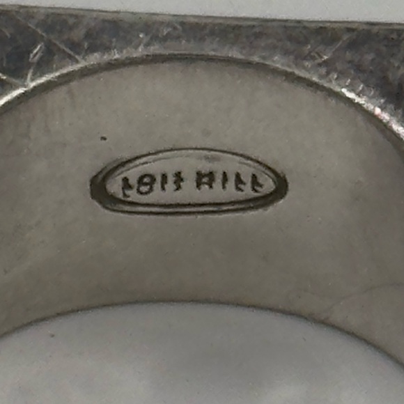 Signed Lois Hill Sterling Silver Heavy Filigree Square Ring 17.8 grams - Picture 6 of 9
